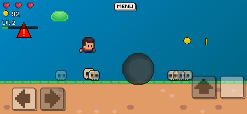 Cornered rolling boulder and slime pad mechanics