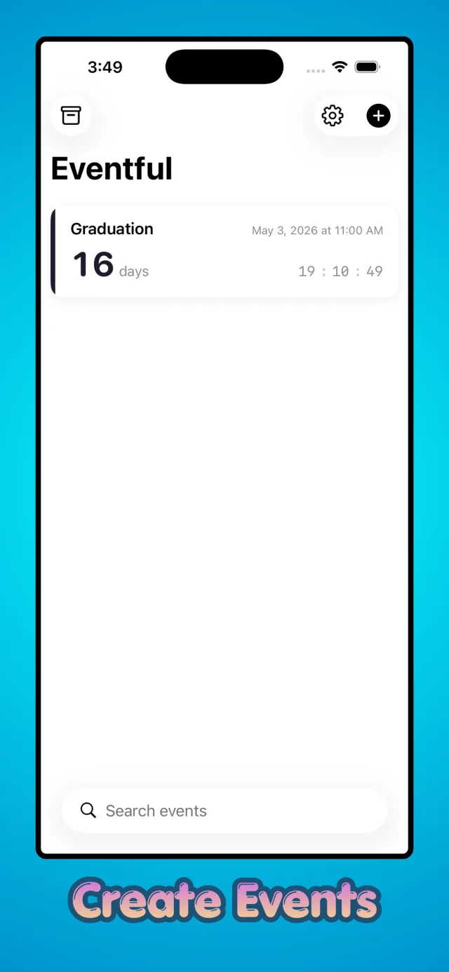 Eventful countdown list