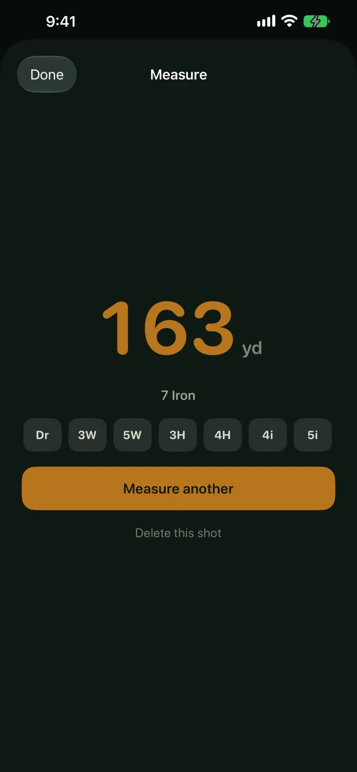 Shotline result: 163 yards with a 7 iron