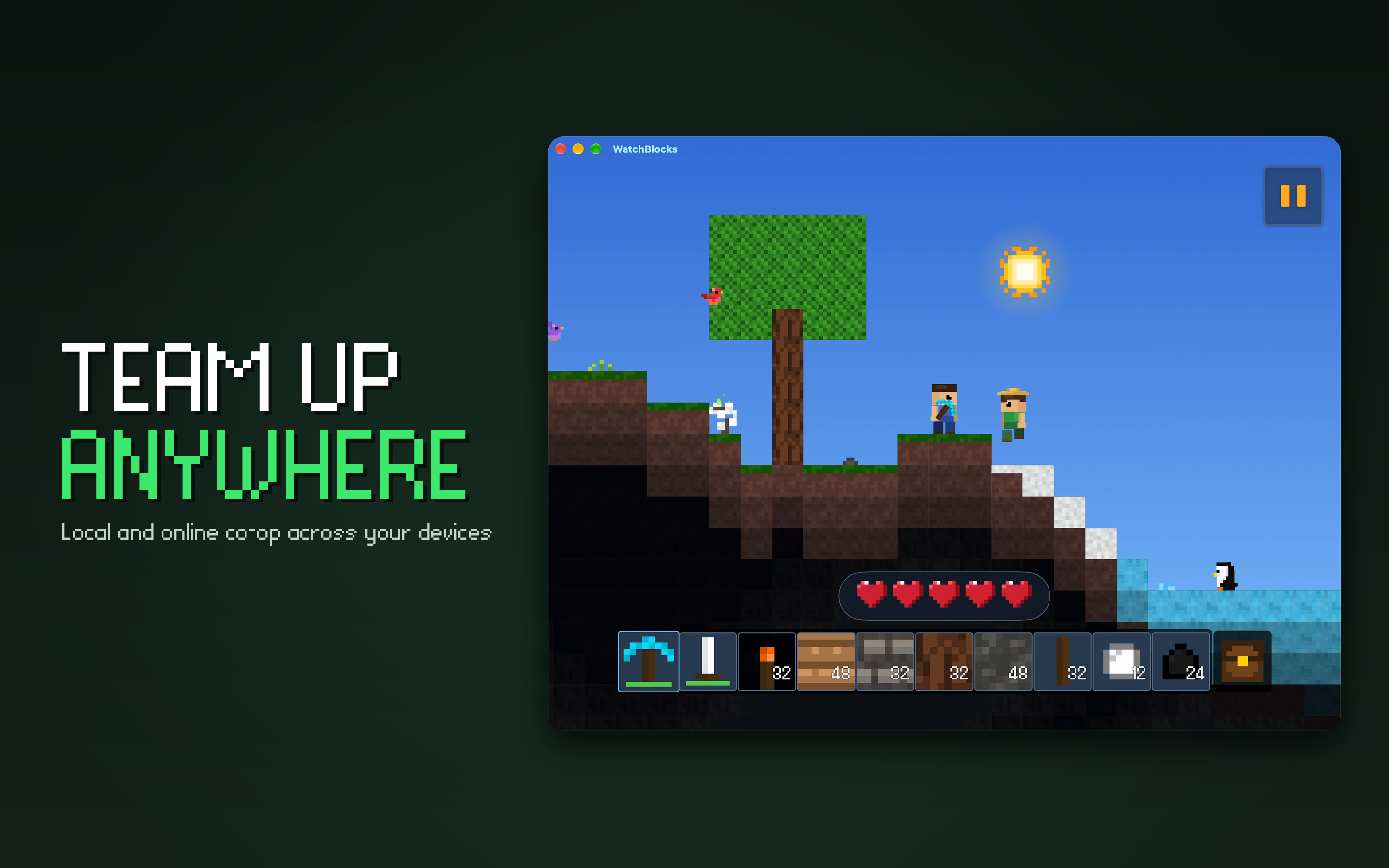 WatchBlocks App Store frame showing multiplayer on Mac